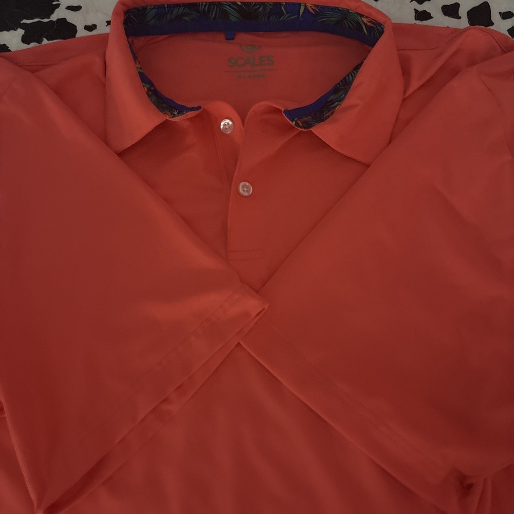 Scales XL Bright  Polo Shirt Mens  Performance Golf Stretch Short Sleeve Tropica